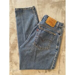 VTG Levi's Jeans Sz 10 S‎ Faded Blue 550 Relaxed Fit Tapered Leg High Rise 90s